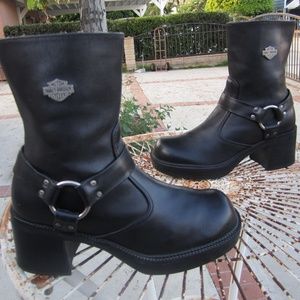HARLEY DAVIDSON MOTORCYCLES 8 US LEATHER BOOTS